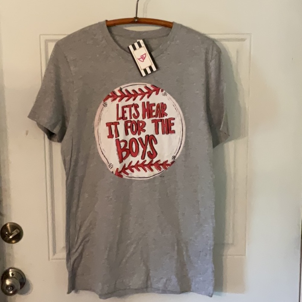 NWT “Let’s Hear It for the Boys” Baseball T Shirt Top
